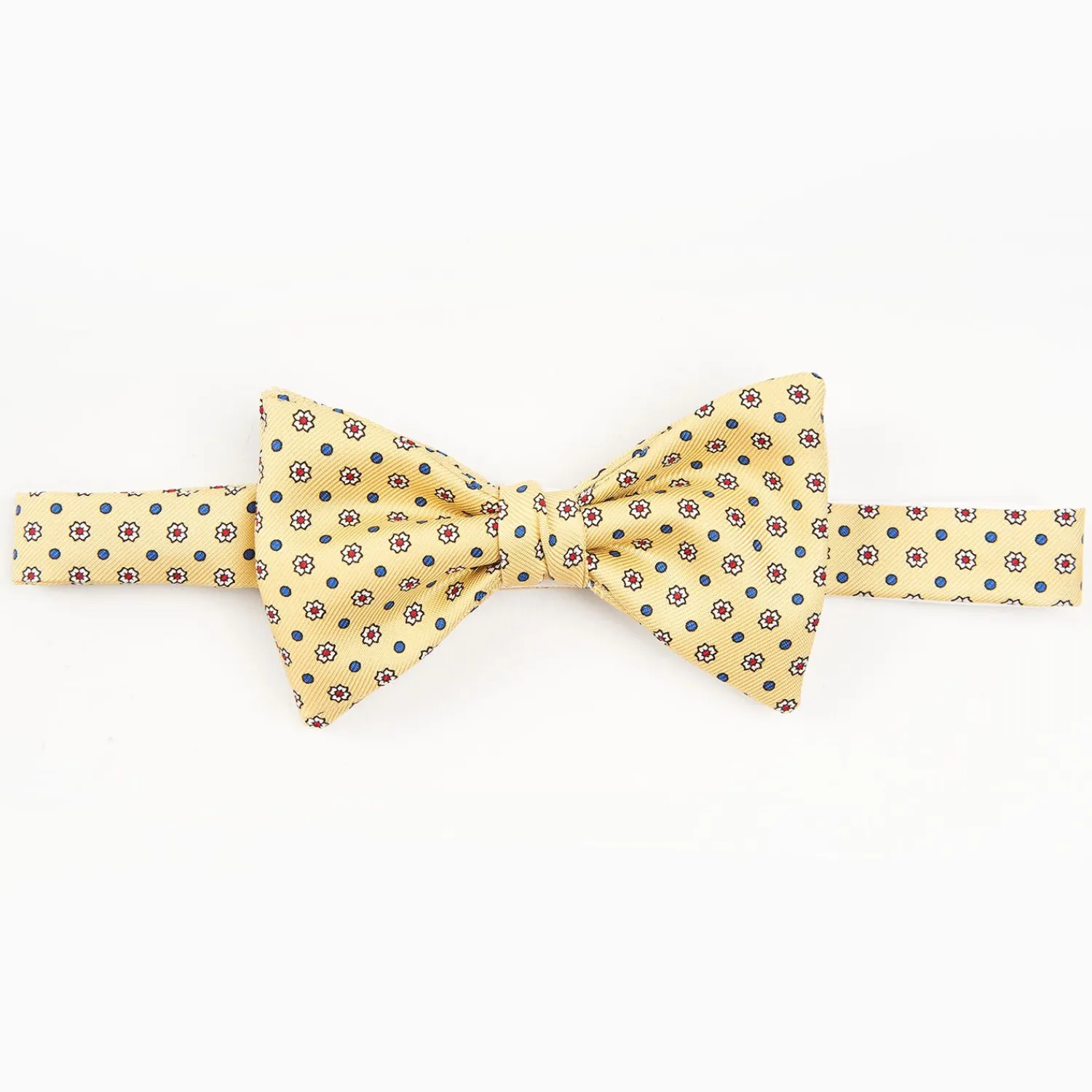 Yellow Pre-Knotted Silk Bowtie - Small Flower Pattern>E.Marinella Discount