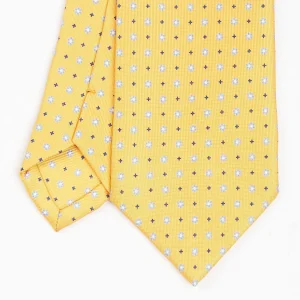 Yellow Sartorial Classic Silk Tie - Small Flower Pattern>E.Marinella Fashion