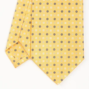 Yellow Sartorial Classic Silk Tie - Small Flower Pattern>E.Marinella Cheap
