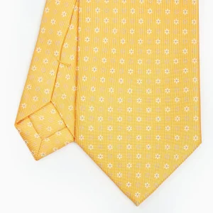 Yellow Sartorial Classic Silk Tie - Small Flower Pattern>E.Marinella Clearance