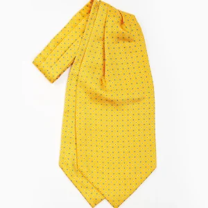 Yellow Silk Ascot Tie - Small Flower Designs>E.Marinella Online
