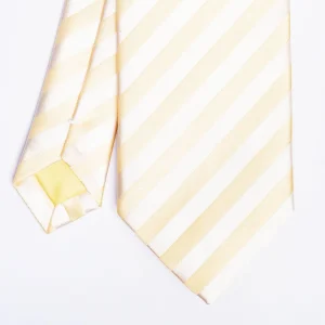 Yellow Striped Satin Silk Ceremony Tie>E.Marinella Best