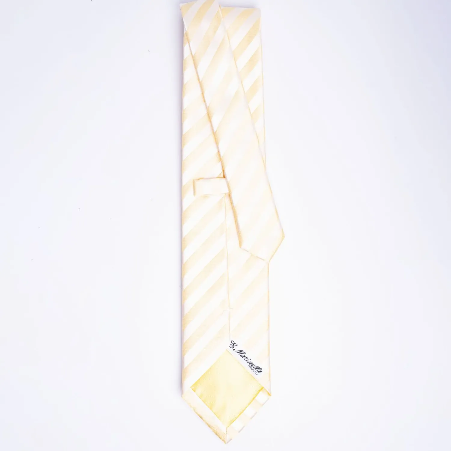 Yellow Striped Satin Silk Ceremony Tie>E.Marinella Best