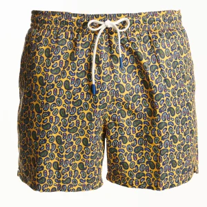 Yellow Swim Shorts- Paisley Pattern>E.Marinella Cheap