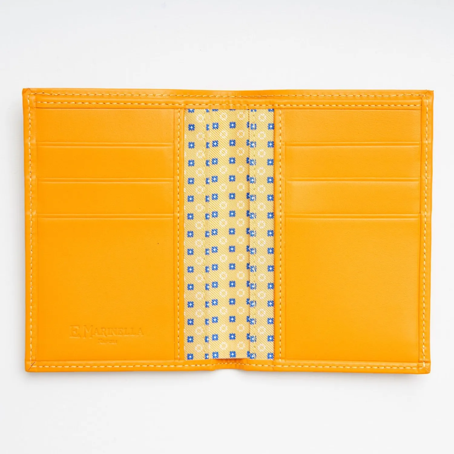 Yellow Vertical Wallet In Silk And Leather>E.Marinella New